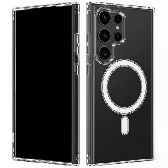 For Samsung Galaxy S26 Ultra Clear Magnetic Case WANLONFENG LM2 Series Phone Cover (Big Lens Hole) - Transparent XIAOMI Cases Mobile