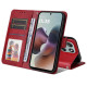For Motorola Moto G56 5G Case Wallet PU Leather Folio Flip Phone Cover - Red Motorola Cases Mobile