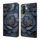 For Samsung Galaxy A56 5G  /  A36 5G Wallet Case Foldable Stand Pattern Printing Leather Flip Phone Cover - Blue Gold Peony Samsung Cases Mobile