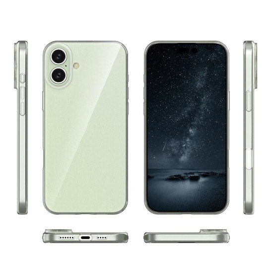 2mm Crystal Clear TPU Case Protective Phone Shell for iPhone 16 Plus Apple Cases Mobile