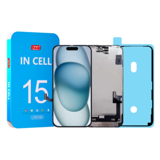 ZY LCD Screen with Digitizer Touch Screen for iPhone 15 FHD1080p - Black Apple Parts