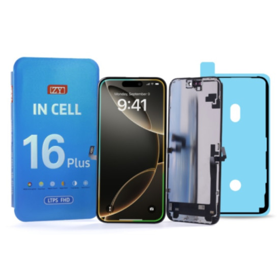 ZY LCD Screen with Digitizer Touch Screen for iPhone 16 Plus FHD1080p - Black Apple Parts