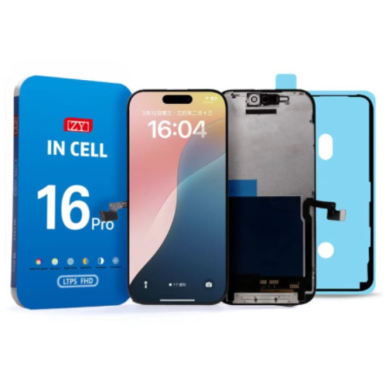 ZY LCD Screen with Digitizer Touch Screen for iPhone 16 Pro FHD1080p - Black Apple Parts