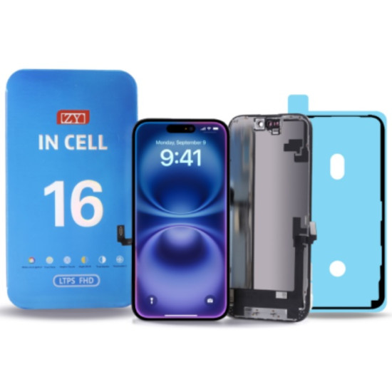 ZY LCD Screen with Digitizer Touch Screen for iPhone 16 FHD1080p - Black Apple Parts