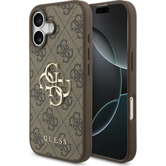 Guess Big Metal Logo 4G Silver Case for iPhone 17 - Brown Apple Cases Mobile
