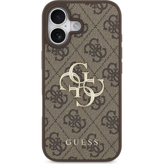 Guess Big Metal Logo 4G Silver Case for iPhone 17 - Brown Apple Cases Mobile