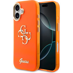 Guess IML 4G Script Metal Logo Case for iPhone 17 - Orange