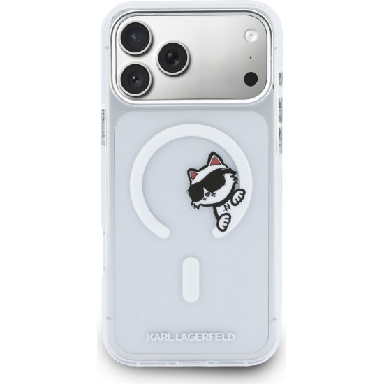 Karl Lagerfeld IML Choupette Peekaboo Θήκη με Magsafe για iPhone 17 Pro Max - Διάφανο Apple Θήκες Κινητών