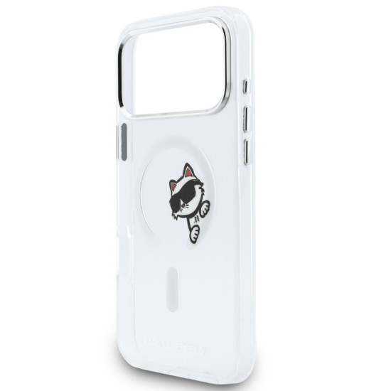 Karl Lagerfeld IML Choupette Peekaboo Θήκη με Magsafe για iPhone 17 Pro Max - Διάφανο Apple Θήκες Κινητών