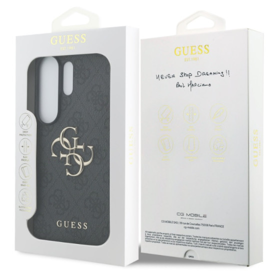 Guess PU 4G Metal Logo Case για Samsung Galaxy S26 Ultra - Σκούρο Γκρι Apple Θήκες Κινητών