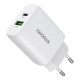 AMORUS PD 30W GaN USB-A Type-C Dual Port Adapter Phone Tablet Fast Charging Wall Charger - White Cables Adapters & Chargers