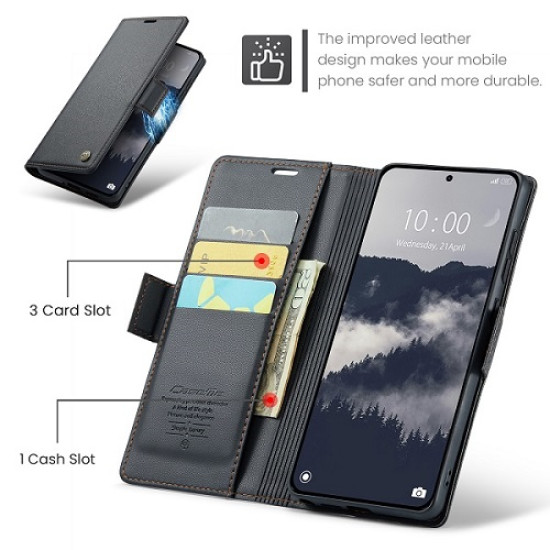 Caseme 023 Θήκη Πορτοφόλι με Βάση Στήριξης για Xiaomi Redmi Note 15 Pro 5G (Global) - Μαύρο XIAOMI Θήκες Κινητών