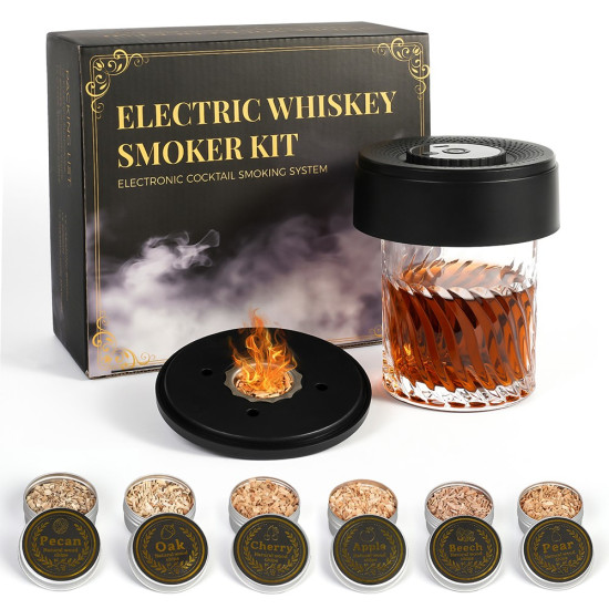 QY-503 Whiskey Champagne Smoke Infuser Electric Cocktail Smoker with LED Lights 4 Modes for Beverage Flavor Enhancement Gadgets - Toys - Hobby