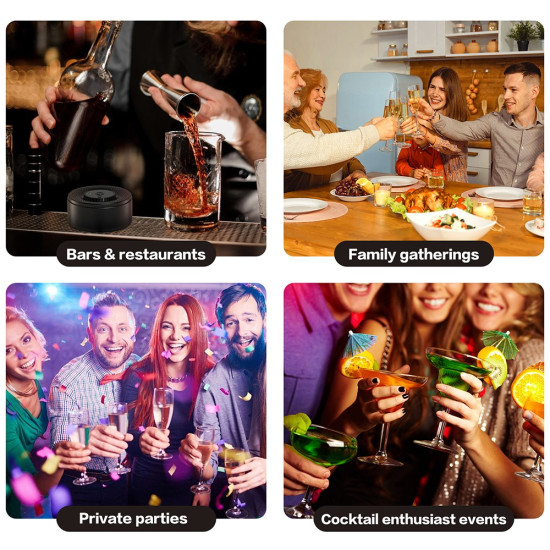 QY-503 Whiskey Champagne Smoke Infuser Electric Cocktail Smoker with LED Lights 4 Modes for Beverage Flavor Enhancement Gadgets - Toys - Hobby