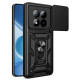 For Xiaomi Poco M8 Pro 5G / Redmi Note 15 Pro+ 5G (Global) Case with Slide Camera Lid PC + TPU Kickstand Phone Cover - Black XIAOMI Cases Mobile