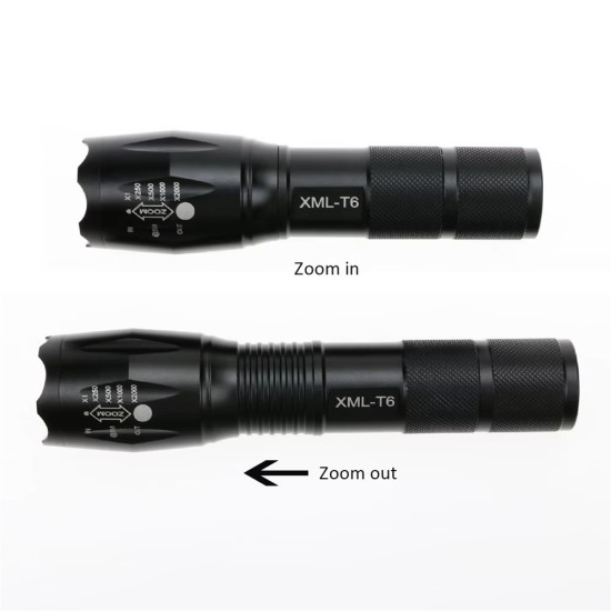 ULTRAFIRE A100 USB Rechargeable Flashlight 5 Modes Adjustable Focus Waterproof T6 LED Torch. with EU Plug Charger Gadgets - Toys - Hobby