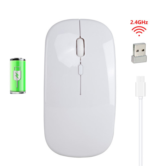 M80 2.4G Wireless Mouse Rechargeable 800/1200/1600 DPI Computer Mouse Ultra-Thin Silent Mice for Home Office Notebook - White Gadgets - Toys - Hobby