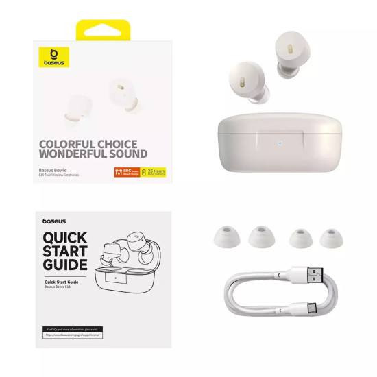 Baseus Bowie E18 In-ear Bluetooth Handsfree - White Bluetooth / Headsets / Speakers