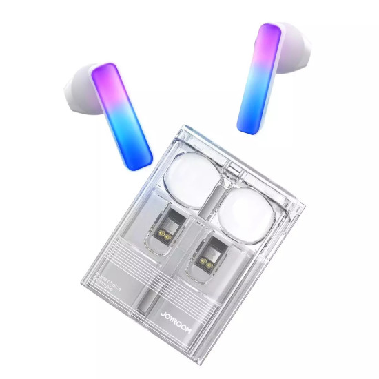  Joyroom Earphone IceLens Series Bluetooth True Wireless BT 5.3, TWS, AAC, SBC, HFP, A2DP, AVRCP, with LED Lights - White (JR-TC1) Bluetooth / Headsets / Speakers
