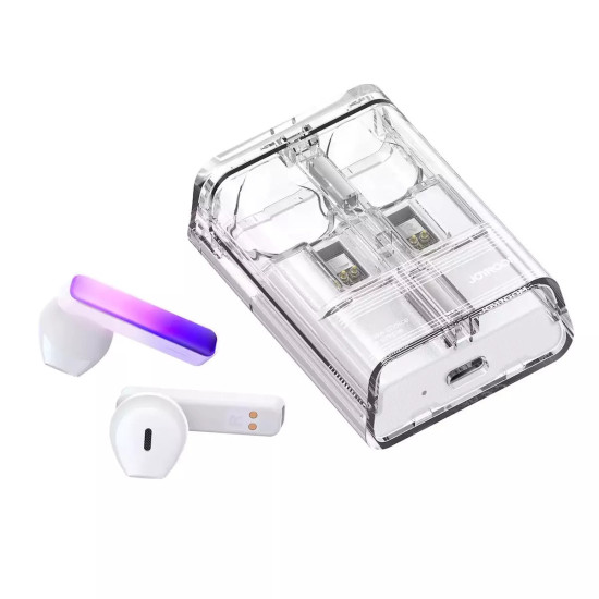  Joyroom Earphone IceLens Series Bluetooth True Wireless BT 5.3, TWS, AAC, SBC, HFP, A2DP, AVRCP, with LED Lights - White (JR-TC1) Bluetooth / Headsets / Speakers