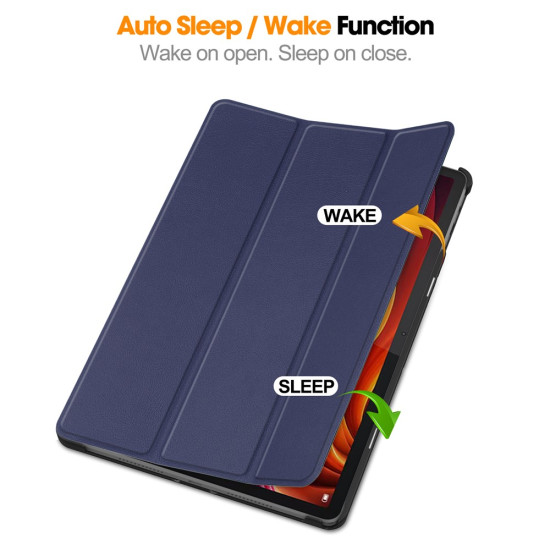 For Lenovo Tab K11 Plus Shockproof Case Leather Stand Tablet Cover - Dark Blue Lenovo Cases Mobile Tablet