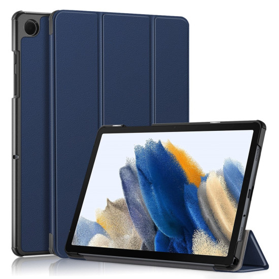 For Samsung Galaxy Tab  A9+ X210 / X216 / X218 PU Leather Smart Cover Tri-Fold Stand Tablet Case - Dark Blue Samsung Cases Mobile Tablet