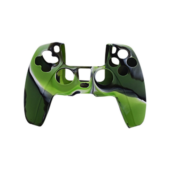 Soft Silicone Protective Case for PS5 Controller - Camouflage Green Gaming