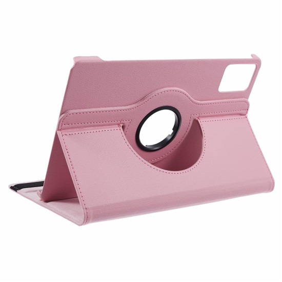 For Lenovo Tab K11 Gen 2 / Idea Tab / Xiaoxin Pad 11 2025 Case Rotating Stand PU Leather + PC Tablet Cover with Elastic Band - Pink Lenovo Cases Mobile Tablet
