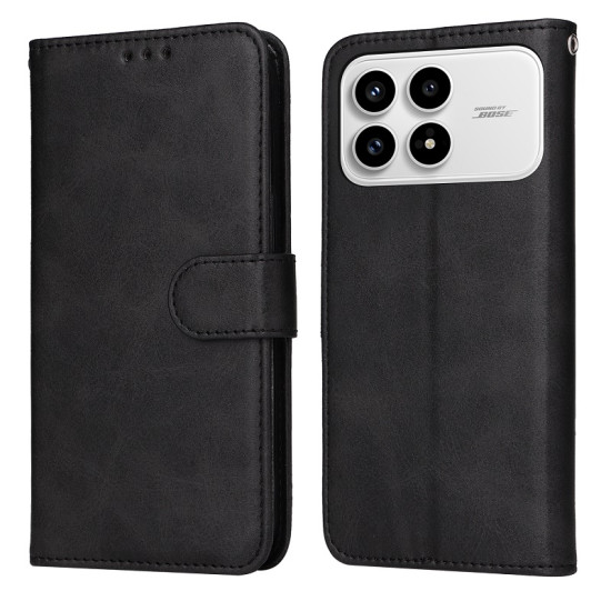 For Xiaomi Redmi K90 5G / Poco F8 Pro Case Wallet PU Leather Folio Flip Phone Cover - Black XIAOMI Cases Mobile