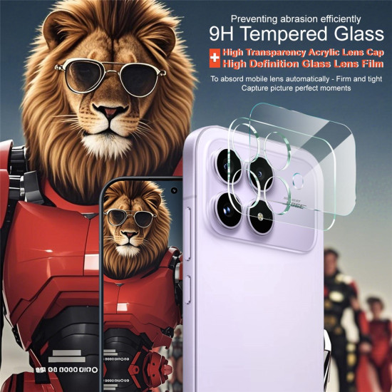 IMAK For Xiaomi Redmi K90 5G / Poco F8 Pro Tempered Glass Full Cover Camera Lens Protector + Acrylic Lens Cap XIAOMI Screen Protectors