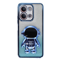 For Xiaomi Redmi 15C 4G (Global) (171mm) / Poco C85 4G (171mm) Case with Astronaut Kickstand PC + TPU Phone Cover Shiny Glitter - Blue