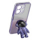 Phone Case For Xiaomi Redmi 15C 4G (EU) (173mm) / 15C 5G (EU) (173mm) / Poco C85 4G (173mm) PC + TPU Cover with Astronaut Kickstand Shiny Glitter - Purple XIAOMI Cases Mobile