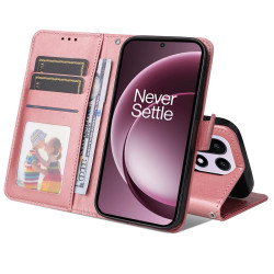 For OnePlus 15 5G Case Wallet PU Leather Folio Flip Phone Cover - Pink