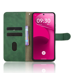 For T-Mobile Revvl 8 Pro  /  T Phone 3 Pro Leather Case Skin Feel Anti Drop Wallet Flip Phone Cover - Green
