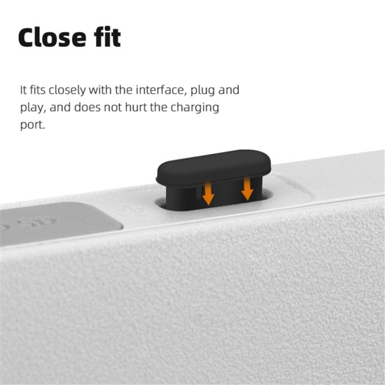 EWB9372 3Pcs Dust Plug for DJI Mini 3 Pro Drone Remote Controller Interface Silicone Waterproof Type-C Port Plugs - Black Repair Tools
