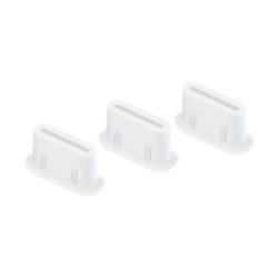 EWB9372 3Pcs Dust Plug for DJI Mini 3 Pro Drone Remote Controller Interface Silicone Waterproof Type-C Port Plugs - White