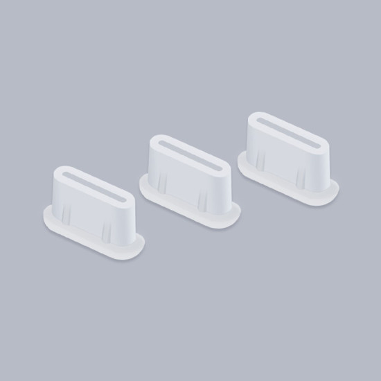 EWB9372 Τρία Τεμάχια Αντισκονικά Εξαρτήματα από Σιλικόνη για Θύρες Type-C - Λευκό Εργαλεία Επισκευής