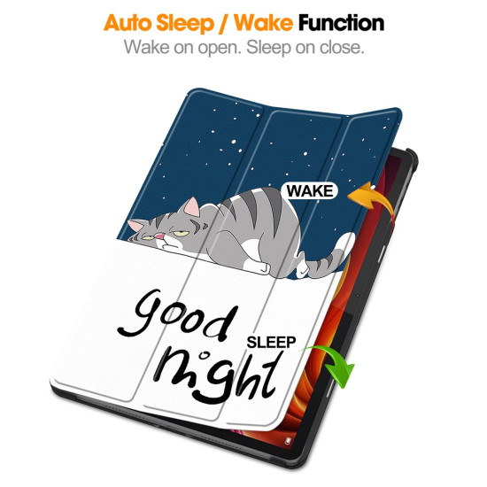 For Lenovo Tab K11 Plus Case Pattern Print Leather Tablet Cover with Stand - Cat Lenovo Cases Mobile Tablet