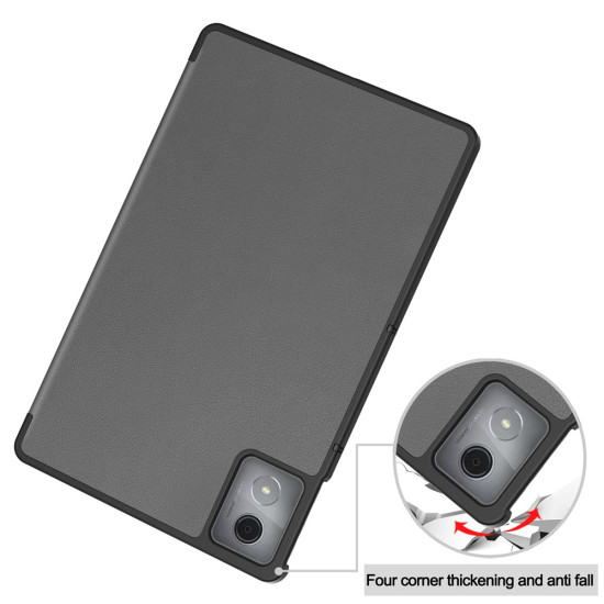 Θήκη Βιβλίο Tri-Fold με Βάση Στήριξης για Lenovo Tab K11 Plus - Γκρι Lenovo Θήκες Tablet