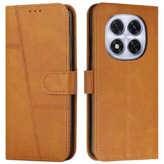 Θήκη Πορτοφόλι με Βάση Στήριξης Σχέδιο με Γραμμές για Xiaomi Redmi Note 14 Pro+ 5G / Note 14 Pro 5G / Poco X7 5G - Ταμπά XIAOMI Θήκες Κινητών