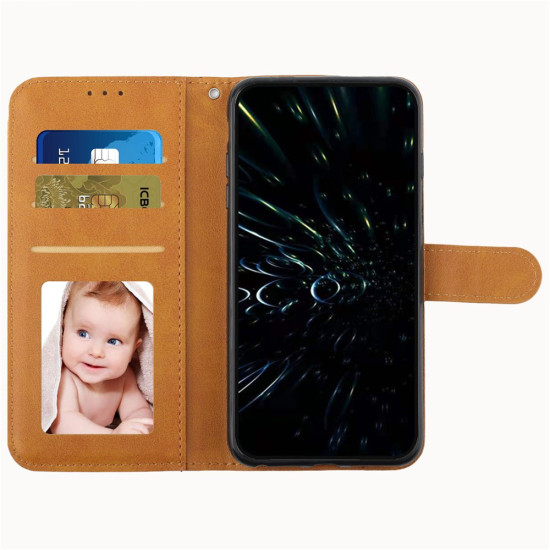 Θήκη Πορτοφόλι με Βάση Στήριξης Σχέδιο με Γραμμές για Xiaomi Redmi Note 14 Pro+ 5G / Note 14 Pro 5G / Poco X7 5G - Ταμπά XIAOMI Θήκες Κινητών