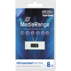 Φλασάκι Flash Drive MediaRange MR914 8GB USB 3.0 - Λευκό