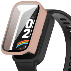 Σκληρή Θήκη με Ενσωματωμένο Tempered Glass για Xiaomi Smart Band 9 Active / Redmi Band 3 Watch - Ροζ