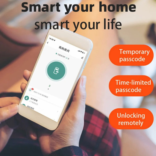 A1 Tuya WiFi Fingerprint Smart Door Lock Dynamic Passwords NFC Electronic Lock (Χωρίς Μπαταρία) - Μαύρο Gadgets - Παιχνίδια - Hobby