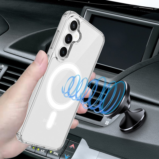 Θήκη Σιλικόνης TPU με Διάφανη Σκληρή Πλάτη και MagSafe για Samsung Galaxy S25 FE - Διάφανο Samsung Θήκες Κινητών