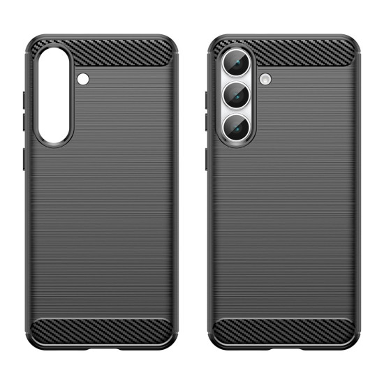 Θήκη Σιλικόνης TPU Carbon Fiber για Samsung Galaxy S25 FE - Μαύρο Samsung Θήκες Κινητών