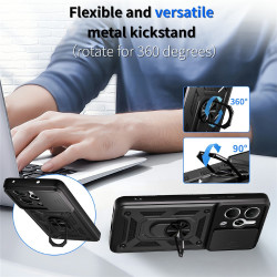 Υβριδική Θήκη με Πορτάκι Κάμερας και Δαχτυλίδι Κρατήματος για Realme 14 5G / P3 5G - Ασημί Υβριδική Θήκη με Πορτάκι Κάμερας και Δαχτυλίδι Κρατήματος για Realme 14 5G / P3 5G - Ασημί