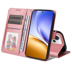 Θήκη Πορτοφόλι με Βάση Στήριξης για Realme 14 5G - Ροζέ Χρυσαφί Θήκη Πορτοφόλι με Βάση Στήριξης για Realme 14 5G - Ροζέ Χρυσαφί