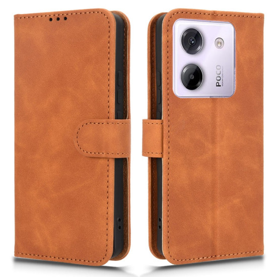 Tender Θήκη Πορτοφόλι με Βάση Στήριξης για Xiaomi Poco M7 Pro 5G - Καφέ XIAOMI Θήκες Κινητών