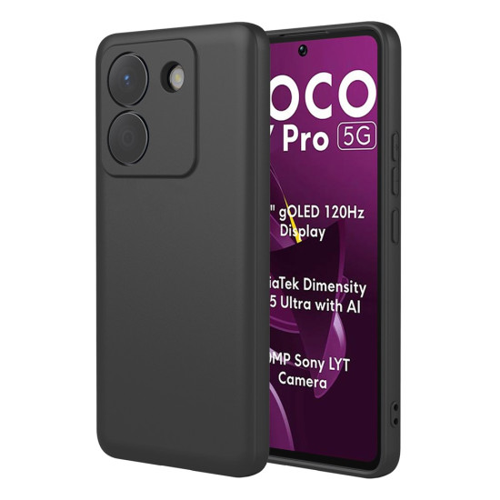 Θήκη Σιλικόνης TPU με Μαλακή Εσωτερική Επένδυση για Xiaomi Poco M7 Pro 5G - Μαύρο XIAOMI Θήκες Κινητών